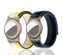 Dingfeiyu 2 Pack Bracelet Enfant pour Apple Airtag, Anti-Rayures GPS Bracelet Scratch pour Enfants ou Adultes, Locator Tracker Étui