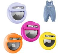 Dingfeiyu Enfants Coque pour Airtag, étui de Suivi GPS caché pour Enfants, Personnes âgées, Animaux domestiques, Super Petit et léger étui Airtag avec épingle (Jaune + Violet + Orange + Rose)