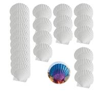 DINGFENG 25 Coquillages Saint-Jacques Naturels Blancs - Coquillage Decoration (5-7 cm), Coquilles pour DIY Peinture, Arts, Mobile Feng Shui, Mariage, Décoration Bord de Mer