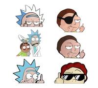 DINGFENG 6 Stickers Auto Imperméables Rick and Morty - Décoration Cartoon Anime pour Voiture, Moto, Ordinateur Portable ou Fenêtre - Stickers Tuning Drôles
