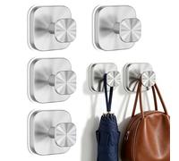 DINGFENG Crochet Ventouse Inox Sans Percer Porte Serviette 4 Pièces Set | Crochet aspirant en acier inoxydable haute qualité, Ventouse puissante jusqu'à 10 kg, 4 pièces pour salle de bain cuisine