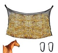 DINGFENG Réseau de Foin 90X120 avec Mousqueton Filet a Foin Cheval Maille Dense Résistante à la Déchirure Grande Taille et Robuste Filet Cheval Convient aux Chevaux Bovins Moutons et Anes