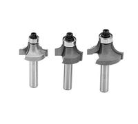 DingGreat 3Pcs 8mm Queue Arrondi Coin Rayon Routeur Bits Round Over and Beading Edging Router Bit Travail du Bois Fraise pour Menuiserie
