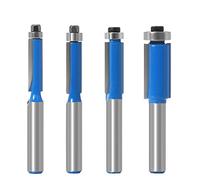 DingGreat 4Pcs Fraise à Copier 8 MM Outils de Fraisage de Menuiserie Bricolage de Coupe avec Roulement Supérieur, Queue Garniture Affleurante Routeur