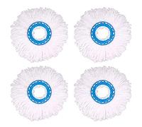 DingGreat 4Pcs Têtes Microfibre Balai, Tête de Vadrouille Rechange Rond Têtes Mop Rotation à 360 pour Nettoyage des Sols (Diamètre 16 cm)