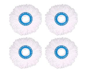 DingGreat 4Pcs Têtes Microfibre Balai, Tête de Vadrouille Rechange Rond Têtes Mop Rotation à 360 pour Nettoyage des Sols (Diamètre 16 cm)