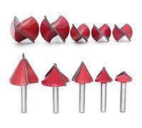 DingGreat 5Pcs 6mm Tig 60° 90° 120° V fraises à rainurer 3D Gravure CNC Forte V Groove Fraise en bout Outil de coupe de bois
