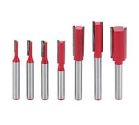 DingGreat 7Pcs Fraise droite à queue de 6 mm, Fraise à Bois Routeur à Coupe Droite Flush Trim Pattern Router Pour le Travail du Bois