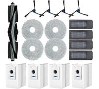 DingGreat Kit d'accessoires de rechange pour aspirateur robot Ecovacs Deebot X2 Omni / X2 / X2 Pro / DEX86, 1 brosse principale, 4 brosses latérales, 4 filtres, 4 chiffons et 4 sacs à poussière