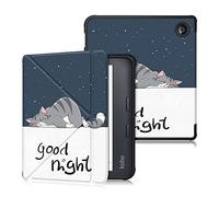 DINGGUAGUA Coque kobo Libra Colour 7 inch TPU Coque Étui kobo Libra 2 Liseuse eBook Housse avec Support Pliant Housse Protection Coque,Chat