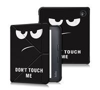 DINGGUAGUA Coque kobo Libra Colour 7 inch TPU Coque Étui kobo Libra 2 Liseuse eBook Housse avec Support Pliant Housse Protection Coque,Don't Touch