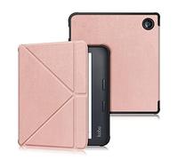 DINGGUAGUA Coque kobo Libra Colour 7 inch TPU Coque Étui kobo Libra 2 Liseuse eBook Housse avec Support Pliant Housse Protection Coque,Or Rose