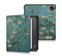 DINGGUAGUA Coque kobo Libra Colour 7 inch TPU Coque Étui kobo Libra 2 Liseuse eBook Housse avec Support Pliant Housse Protection Coque,Fleur