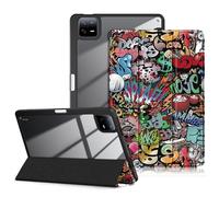 DINGGUAGUA Coque pour Xiaomi Mi Pad 6 11 Pouces 2023,Tri-Fold Smart Folio Case Mi Pad 6 Pro Cover Housse Etui de Protection Ultra Slim Housse Étui avec Veille/Réveil Automatique,Graffiti