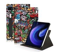 DINGGUAGUA Étui compatible avec la tablette Xiaomi Pad6/6pro 11" sortie en 2023 avec support multi-angle pour tablette Mi Pad 6 Pro réglable à 360 °, graffiti