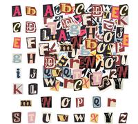 dinghaole 104 Pcs Lettre Autocollante Vintage, Lettres Adhésives Autocollants, Lettres Autocollants Alphabet Imperméable, Pour Scrapbooking, Boîtes Aux Lettres, Réservation de Scrap, Artisanat d'art
