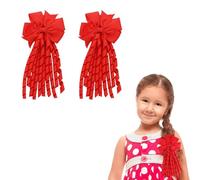 dinghaole 2 Pièces Bow Spiral Fringe, Cravates De Cheveux De Noeud, French Bow flottant épingle à cheveux, accessoires de cheveux pour les filles de l'école, idéal pour l'école, bal, fête, spectacle
