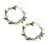 dinghaole 2 Pièces Couronne de Fleurs, Femme Guirlande de Couronne Bohème Couronne de Fleurs, Guirlande Bandeau, Mariée Florale Accessoires de Cheveux pour Chapeau Ornement Party Festival Mariage