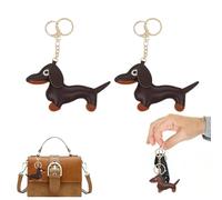 dinghaole 2 Pièces Porte-Clés Teckel, Porte-Clés en Forme de Teckel Mignon, PU Mignon Chiot Chien Sac Porte-clés Chien Pendentif Personnalisé Porte-clés teckel pour Sac à Main sac à Dos Décoration