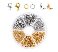 dinghaole 340 Pièces Fermoir Collier Set, Fabrication Bijoux, Anneaux de Saut Ouverts, Fermoir Collier Attache Bracelet, Attaches et Fermoirs pour Fabrication Bijoux Attache Colliers