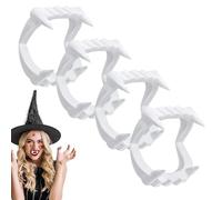 dinghaole 4 Pièces Dents de Vampire, Dents de Vampire Halloween, Vampire Dents Vampire à Clipser Dracula Halloween Fête Costume Halloween Deguisement dent de Vampire Retractable