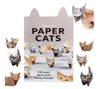 dinghaole 50 Feuilles Diy Papier Origami Animal Kit, Origami Enfant Fun 3D Paper Cat Model Kit, Modèles Chats Créatifs pour Enfants Adultes, Décorations de Bureau Créatives