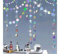dinghaole 52 Pieds Coloré Glitter Papier Dot Guirlande, Petite Rond Décoration de Fête Bannière, pour Anniversaire Fête de Mariage, Douche Nuptiale, Galaxie, Pastel décoration