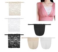 dinghaole 6 Pcs Cache décolleté - Dentelle A Clipser Faux Camisole Soutien-Gorge - Modestie Panneau Gilet - Haut Imitation Caraco Bandeau en Dentelle - Recouvrir Décolleté - Femmes
