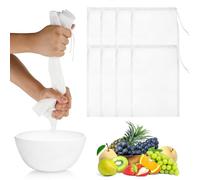 dinghaole 8 Pièces Sac a Lait Vegetal, 20x30cm Réutilisables Mousseline Alimentaire, Mousseline Fine pour Jus, Fromage, Thé, Épices, Cheese Cloth Passoire Filtre Cuisine Multi-usage