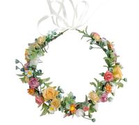 Dinghaole Femme Corolle Headwear - Roses Motif Corolle Headband pour Vacances, Mariages, Fêtes, Accessoires De Mode Bohème
