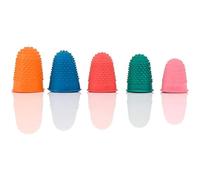 Dinghaole Lot de 10 protège-doigts en caoutchouc réutilisables et flexibles pour coudre à la main, jouer de guitare, tri du papier de bureau, retourner, compter et écrire (5 tailles et couleurs)