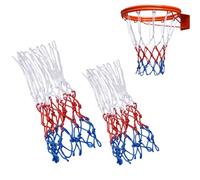 Dinghaole Lot de 2 filets de basket-ball robustes de rechange pour sports d'intérieur et d'extérieur, filets tricolores tissés