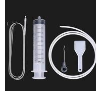 Dinghaole Seringue en plastique 100ml avec tuyau de 1m, seringue en plastique réutilisable pour arroser, nourrir, vider le réfrigérateur, laboratoires scientifiques (usage non médical)