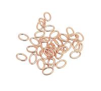 DINGK Anneau de Saut Ovale en Acier Inoxydable, Couleur Or Rose, connecteur d'anneau Fendu pour Bricolage, résultats de Fabrication de Bijoux artisanaux, 100 pièces/lot