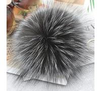 DINGK Pompons en Fourrure Naturelle, Boule de Fourrure véritable Moelleuse pour Femmes, Bonnet tricoté avec Bouton -Pression, DIY, 12/13/15cm