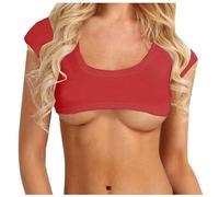 Dinglong bandeau poitrine Soutien-gorge sans manches et haut tubulaire amusant pour femmes, couleur unie, décontracté, Sexy bandeau poitrine soutiens-gorge de sport femme slip femme