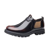 Dinglong Costume Homme Mariage Chaussures pour Hommes Chaussures d'affaires Classiques en Cuir Mode rétro décontracté Ensemble de Couleur Unie Chaussures en Cuir à tête carrée Costume Homme