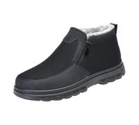 Dinglong EU 42 Bottine Neige Bottes De Neige Chaudes Et Froides pour Hommes, Printemps Et Automne, Grande Taille, en Velours, Plus Épais, Fermeture Éclair Latérale, Décontractées, À Fond Courtes