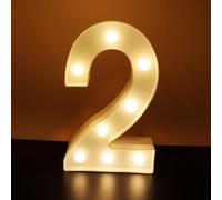 Dinglong Fligatto Chiffres Lumineux Lampe LED, décoration d'anniversaire, de Mariage Romantique, Lettres l’Alphabet à LED avec lumière Blanche Chaude pour d’intérieur.