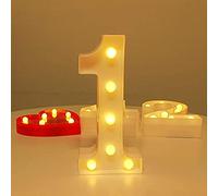 Dinglong Fligatto Chiffres Lumineux Lampe LED, décoration d'anniversaire, de Mariage Romantique, Lettres l’Alphabet à LED avec lumière Blanche Chaude pour d’intérieur.