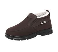 Dinglong Men's Spring and Autumn Winter Elderly Cotton Shoes Warm Plus Velvet Thickened Middle and Elderly Non Slip Large Size Casual Simple Snow Boots Chaussette Chausson Enfant (2-Coffee, 42)