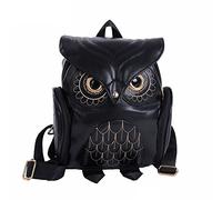 Dinglong Mode mignon chouette sac à dos femmes Cartoon école sacs pour les adolescents filles (Noir)