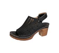 Dinglong pied femme ete Femmes décontracté côté creux ceinture boucle pente bas chaussures été mode dames sandales pied femme ete spartiates femme été chaussure orthopédique femme sandale