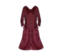 Dinglong Robe en Flanelle pour Femmes Fermeture éclair sur Le Devant Robes Peignoir Pleine Longueur Robes en Molleton de Flanelle Hiver Chaud Manteau de Nuit Chemise de Nuit Pyjamas Femme