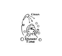 Dinglong Stickers Muraux - Dessin Animé Petite Fille Bain Créatif Mur Autocollant Salle De Bain Douche Salle Verre Décoratif Sticker Mural