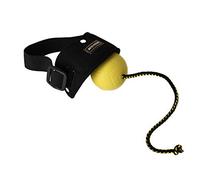 Dingo Gear Balle pour l'entraînement - Balle en caoutchouc souple - Couleur jaune - Jeu avec support de balle + balle - Corde de 30 cm - Jaune