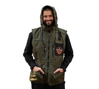 DINGO GEAR Gilet de Formation Toutes Saisons avec Capuche, Multiples Poches, Fait Main en Polyester et Mesh, Conçu pour l'Entraînement Canin et les Expositions, Couleur - Vert, Taille - M (S01507)