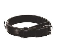 Dingo Gear S04041 Collier pour Chien en Cuir véritable, renforcé et Cousu en Plusieurs Couches, pour Dressage et Promenade, Tour de Cou de 48 à 56 cm, Noir