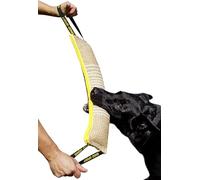 Dingo Jouet en Jute à Deux Poignées pour l'Éducation Canine, l'Apprentissage de la Morsure, Le Jeu de Proie, Tir à la Corde, Amusant, Renforcé Mâcher pour Chien Fait à la Main 60 cm 10553-2