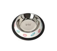 Dingo Waldemar Rutkowski Gamelle pour Chien - Métal Résistant, Antidérapante avec Base en Caoutchouc, Forme Ergonomique, Motifs Donuts, Capacité 0,16 L (Z30040)